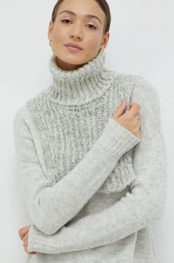 Γυναικεία Περιλαίμια Κασκόλ-λαιμός από μείγμα μαλλιού Sisley γκρι