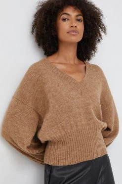 Γυναικεία Χωρίς φερμουάρ Πουλόβερ με προσθήκη μαλλιού Sisley χρώμα: μπεζ,