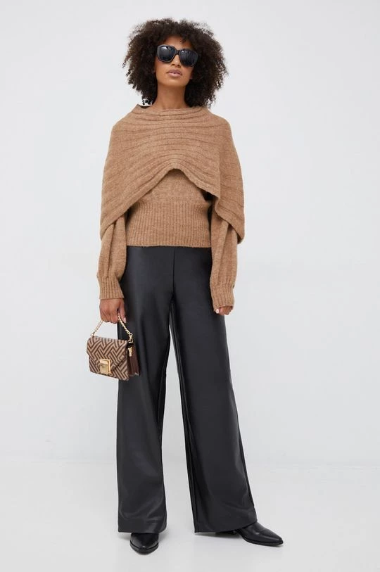 Γυναικεία Χωρίς φερμουάρ Πουλόβερ με προσθήκη μαλλιού Sisley χρώμα: μπεζ, 2 Γυναικεία Χωρίς φερμουάρ Πουλόβερ με προσθήκη μαλλιού Sisley χρώμα: μπεζ, - Image 2