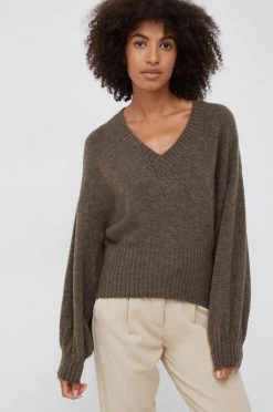 Γυναικεία Χωρίς φερμουάρ Πουλόβερ με προσθήκη μαλλιού Sisley χρώμα: καφέ, -Εξοδος Sisley Κατάστημα unnamed file 1132