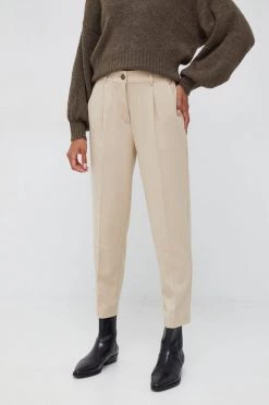 Γυναικεία Υφασμάτινα Παντελόνι Sisley μπεζ,