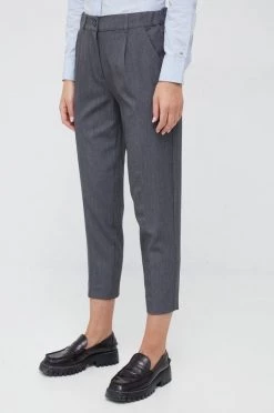 Γυναικεία Υφασμάτινα Παντελόνι Sisley γκρι,