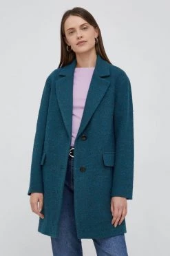 Γυναικεία Παλτά Παλτό από μείγμα μαλλιού Sisley τιρκουάζ,