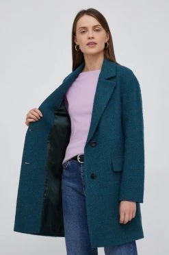 Γυναικεία Παλτά Παλτό από μείγμα μαλλιού Sisley τιρκουάζ, -Εξοδος Sisley Κατάστημα unnamed file 134