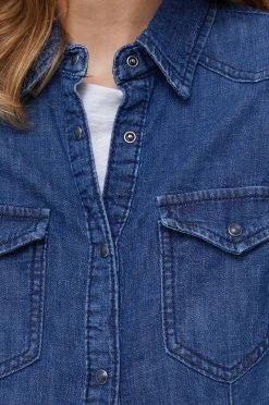 Γυναικεία Πουκάμισα Τζιν πουκάμισο Sisley ναυτικό μπλε, -Εξοδος Sisley Κατάστημα unnamed file 1408