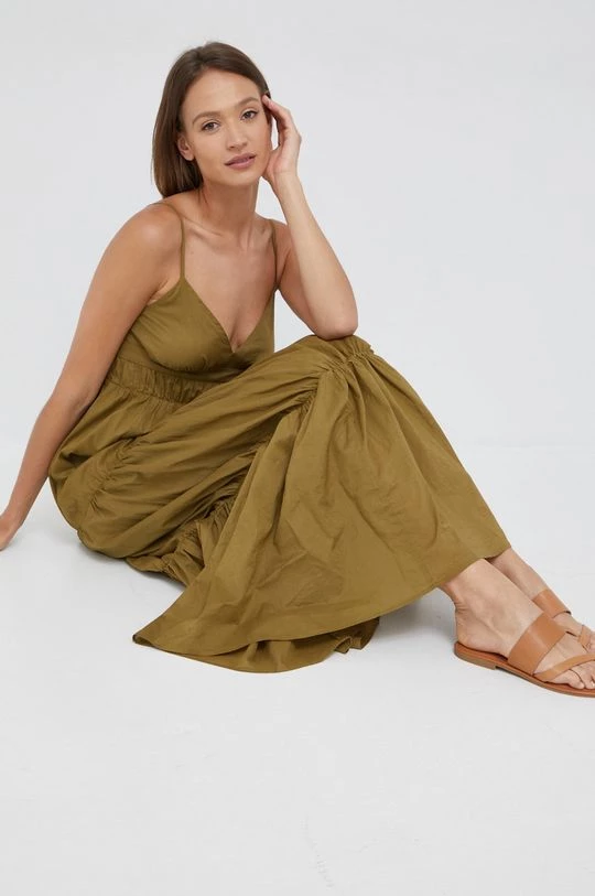 Γυναικεία Φορέματα Βαμβακερό φόρεμα Sisley πράσινο, 1 Γυναικεία Φορέματα Βαμβακερό φόρεμα Sisley πράσινο,