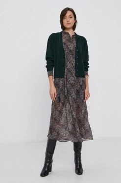 Γυναικεία Με φερμουάρ Πλεκτή ζακέτα Sisley χρώμα: πράσινο