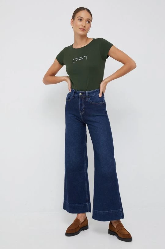 Γυναικεία Κοντομάνικο Βαμβακερό μπλουζάκι Sisley πράσινο 2 Γυναικεία Κοντομάνικο Βαμβακερό μπλουζάκι Sisley πράσινο - Image 2