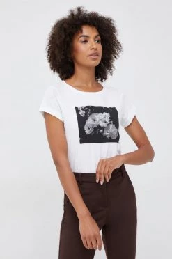 Γυναικεία Κοντομάνικο Βαμβακερό μπλουζάκι Sisley άσπρο -Εξοδος Sisley Κατάστημα unnamed file 1774