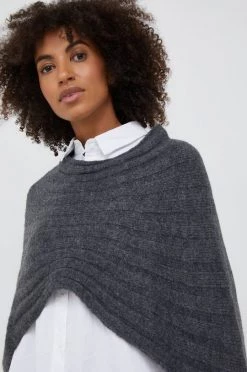 Γυναικεία Πόντσο με μείγμα μαλλιού Sisley γκρι