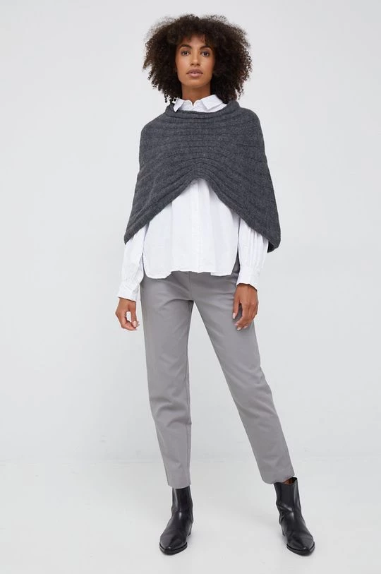 Γυναικεία Πόντσο με μείγμα μαλλιού Sisley γκρι 2 Γυναικεία Πόντσο με μείγμα μαλλιού Sisley γκρι - Image 2