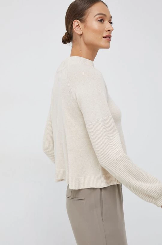 Γυναικεία Χωρίς φερμουάρ Πουλόβερ με μείγμα κασμίρ Sisley χρώμα: μπεζ, 4 Γυναικεία Χωρίς φερμουάρ Πουλόβερ με μείγμα κασμίρ Sisley χρώμα: μπεζ, - Image 4