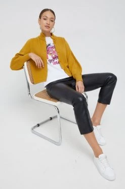 Γυναικεία Με φερμουάρ Πουλόβερ με μείγμα κασμίρ Sisley χρώμα: κίτρινο