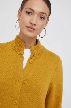 Γυναικεία Με φερμουάρ Πουλόβερ με μείγμα κασμίρ Sisley χρώμα: κίτρινο -Εξοδος Sisley Κατάστημα unnamed file 1809