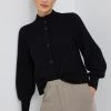 Γυναικεία Με φερμουάρ Ζακέτα με μείγμα κασμίρ Sisley μαύρο