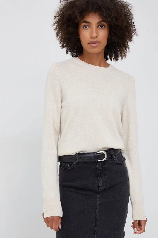 Γυναικεία Χωρίς φερμουάρ Πουλόβερ με μείγμα κασμίρ Sisley χρώμα: μπεζ, 2 Γυναικεία Χωρίς φερμουάρ Πουλόβερ με μείγμα κασμίρ Sisley χρώμα: μπεζ, - Image 2