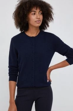 Γυναικεία Με φερμουάρ Ζακέτα με μείγμα κασμίρ Sisley ναυτικό μπλε