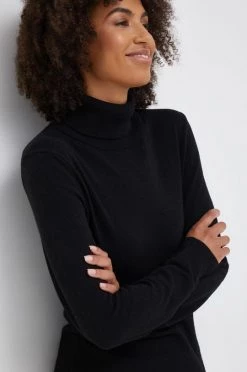 Γυναικεία Χωρίς φερμουάρ Πουλόβερ με μείγμα κασμίρ Sisley χρώμα: μαύρο, -Εξοδος Sisley Κατάστημα unnamed file 1855