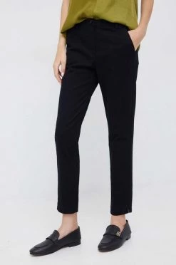 Γυναικεία Υφασμάτινα Παντελόνι Sisley μαύρο,