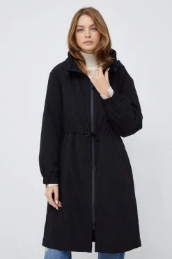 Γυναικεία Μακριά μπουφάν Eπανωφόρι Sisley μαύρο,