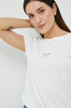 Γυναικεία Κοντομάνικο Βαμβακερό μπλουζάκι Sisley άσπρο -Εξοδος Sisley Κατάστημα unnamed file 2011
