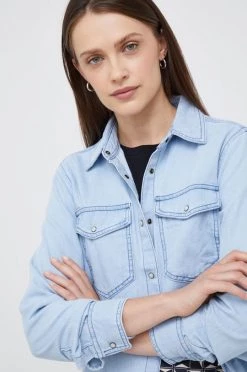 Γυναικεία Πουκάμισα Τζιν πουκάμισο Sisley μπλε -Εξοδος Sisley Κατάστημα unnamed file 2030