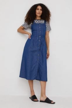 Γυναικεία Φορέματα Φόρεμα από λινό μείγμα Sisley ναυτικό μπλε, -Εξοδος Sisley Κατάστημα unnamed file 2096