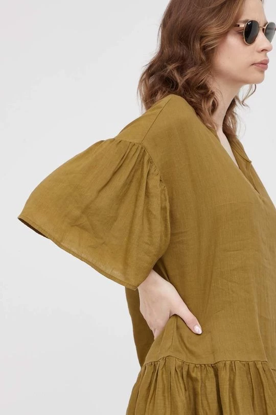 Γυναικεία Φορέματα Λινό φόρεμα Sisley πράσινο, 5 Γυναικεία Φορέματα Λινό φόρεμα Sisley πράσινο, - Image 5