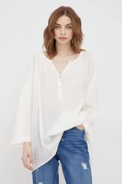 Γυναικεία Μπλούζες Μπλούζα με μείγμα από λινό Sisley χρώμα: μπεζ