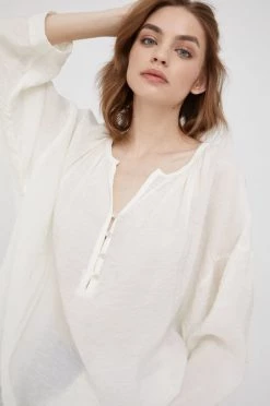 Γυναικεία Μπλούζες Μπλούζα με μείγμα από λινό Sisley χρώμα: μπεζ -Εξοδος Sisley Κατάστημα unnamed file 2160