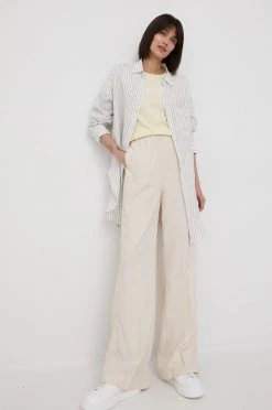 Γυναικεία Υφασμάτινα Παντελόνι Sisley μπεζ,