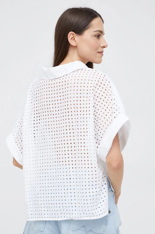 Γυναικεία Μπλούζες Βαμβακερή μπλούζα Sisley χρώμα: άσπρο 3 Γυναικεία Μπλούζες Βαμβακερή μπλούζα Sisley χρώμα: άσπρο - Image 3