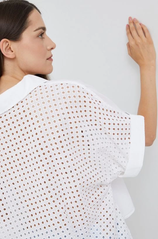 Γυναικεία Μπλούζες Βαμβακερή μπλούζα Sisley χρώμα: άσπρο 5 Γυναικεία Μπλούζες Βαμβακερή μπλούζα Sisley χρώμα: άσπρο - Image 5