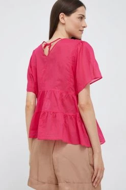 Γυναικεία Μπλούζες Βαμβακερή μπλούζα Sisley χρώμα: ροζ -Εξοδος Sisley Κατάστημα unnamed file 2217