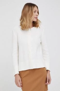 Γυναικεία Με φερμουάρ Βαμβακερό πουλόβερ Sisley χρώμα: μπεζ