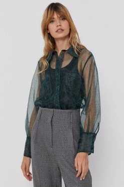 Γυναικεία Πουκάμισα Πουκάμισο Sisley χρώμα: πράσινο