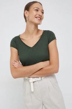 Γυναικεία Κοντομάνικο Μπλουζάκι Sisley πράσινο