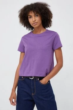 Γυναικεία Κοντομάνικο Βαμβακερό μπλουζάκι Sisley μοβ -Εξοδος Sisley Κατάστημα unnamed file 2449