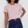Γυναικεία Κοντομάνικο Βαμβακερό μπλουζάκι Sisley ροζ