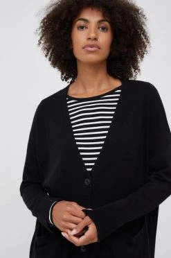 Γυναικεία Με φερμουάρ Πουλόβερ με μείγμα κασμίρ Sisley χρώμα: μαύρο