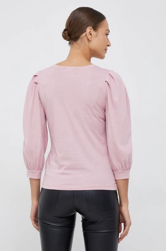 Γυναικεία Μπλούζες Βαμβακερή μπλούζα Sisley χρώμα: ροζ 3 Γυναικεία Μπλούζες Βαμβακερή μπλούζα Sisley χρώμα: ροζ - Image 3