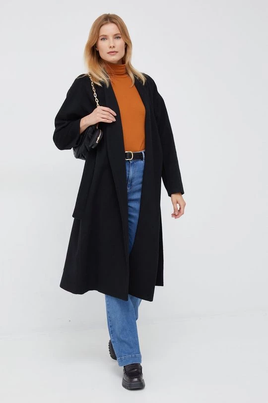 Γυναικεία Παλτά Παλτό από μείγμα μαλλιού Sisley μαύρο, 2 Γυναικεία Παλτά Παλτό από μείγμα μαλλιού Sisley μαύρο, - Image 2