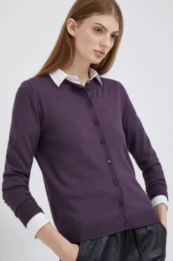 Γυναικεία Με φερμουάρ Πλεκτή ζακέτα Sisley μοβ