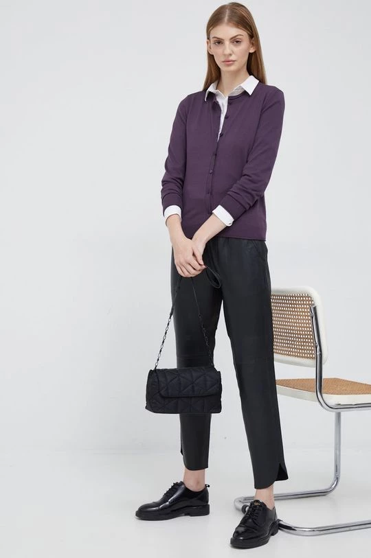 Γυναικεία Με φερμουάρ Πλεκτή ζακέτα Sisley μοβ 2 Γυναικεία Με φερμουάρ Πλεκτή ζακέτα Sisley μοβ - Image 2