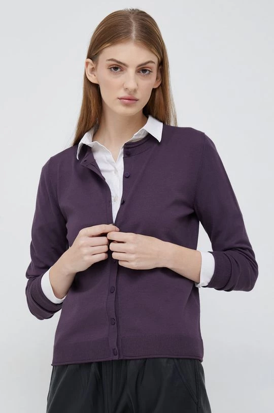 Γυναικεία Με φερμουάρ Πλεκτή ζακέτα Sisley μοβ 4 Γυναικεία Με φερμουάρ Πλεκτή ζακέτα Sisley μοβ - Image 4