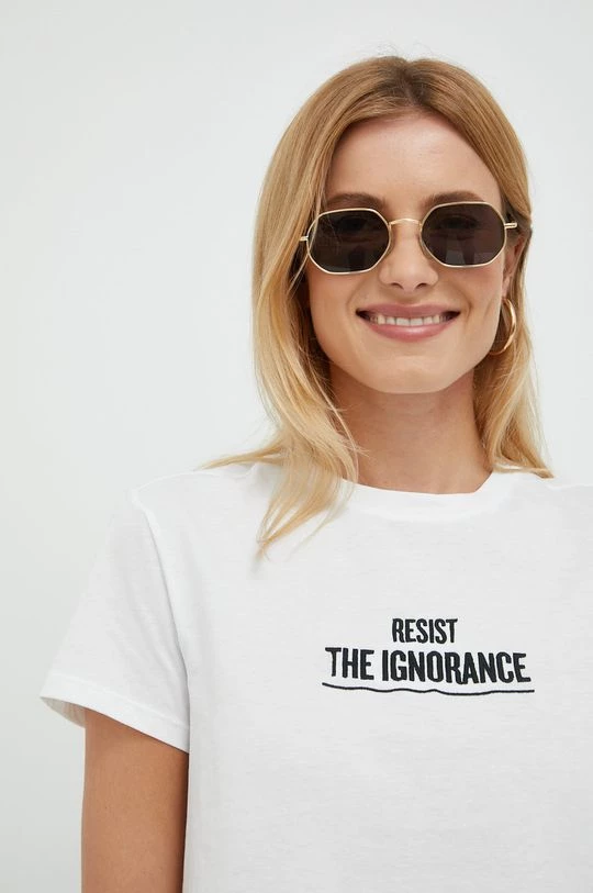 Γυναικεία Κοντομάνικο Βαμβακερό μπλουζάκι Sisley άσπρο 4 Γυναικεία Κοντομάνικο Βαμβακερό μπλουζάκι Sisley άσπρο - Image 4