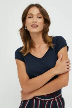 Γυναικεία Κοντομάνικο Μπλουζάκι Sisley ναυτικό μπλε