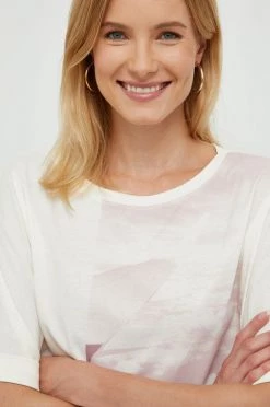 Γυναικεία Κοντομάνικο Βαμβακερό μπλουζάκι Sisley μπεζ -Εξοδος Sisley Κατάστημα unnamed file 2635