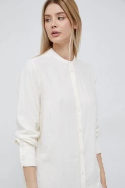 Γυναικεία Πουκάμισα Πουκάμισο από λινό Sisley μπεζ,