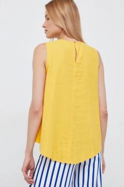 Γυναικεία Αμάνικος Λευκό τοπ Sisley κίτρινο -Εξοδος Sisley Κατάστημα unnamed file 2734